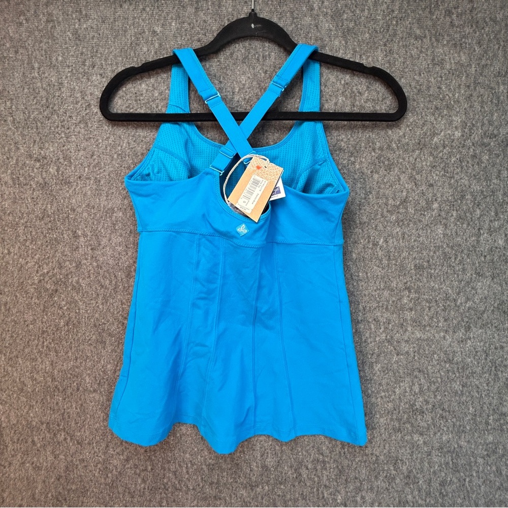 PrAna Tankini Willa Top Womens Small Electro Blue Racerback Built In Bra Support - Picture 11 of 14